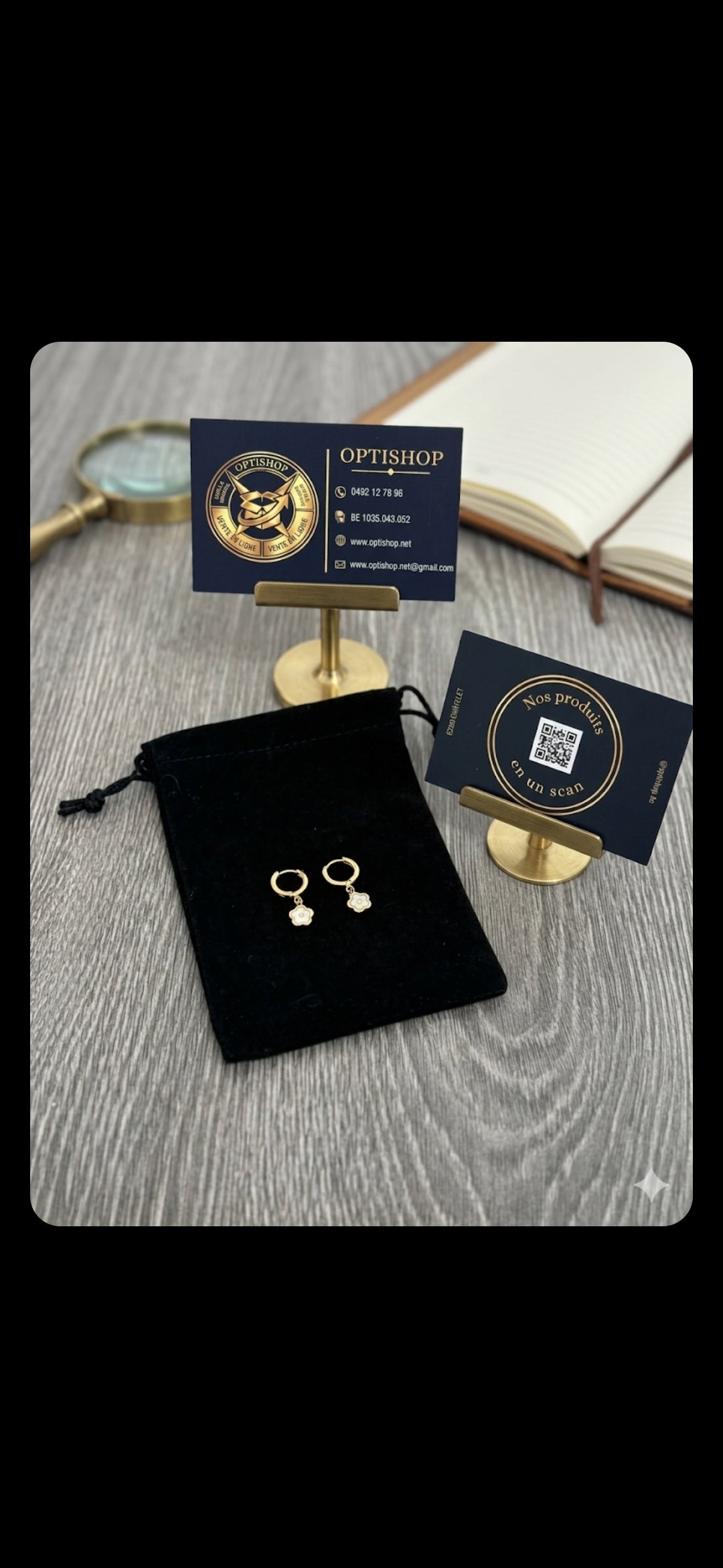 Boucles d'oreilles Mini-Créoles Fleur Dorée