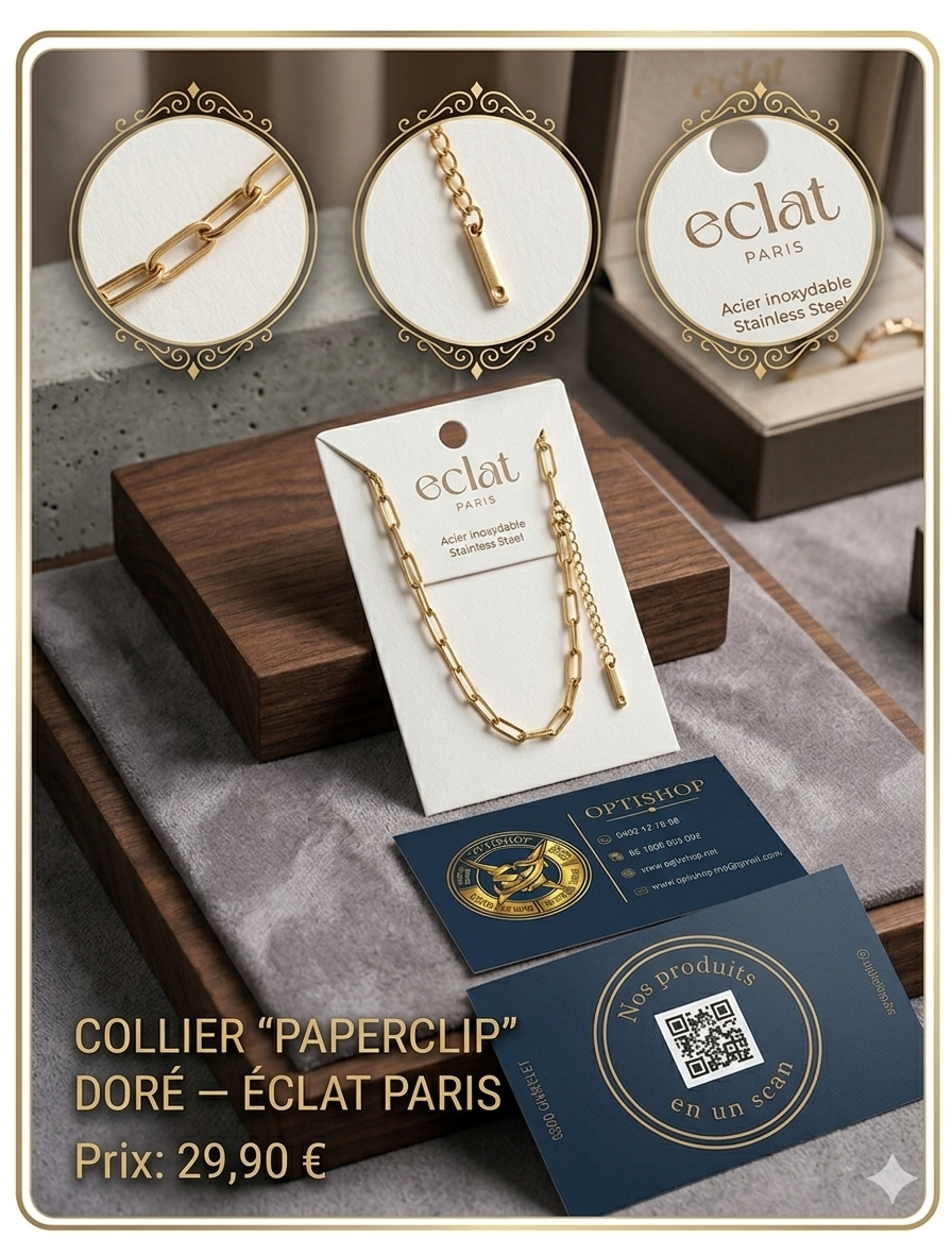 Collier "Soleil Souriant" Doré – Éclat Paris