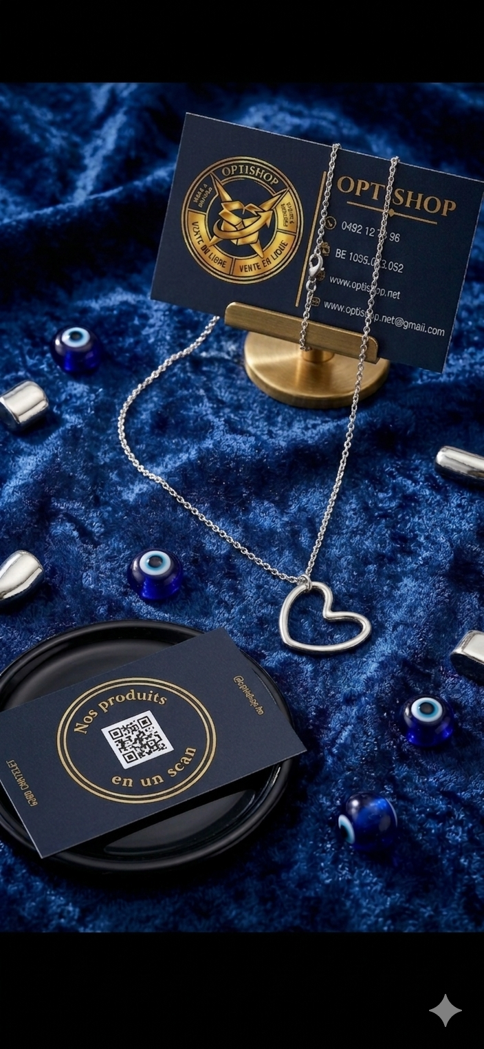 Collier "Cœur Filaire" Argenté – Éclat Paris
