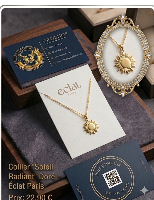 Collier "Soleil Radiant" Doré – Éclat Paris