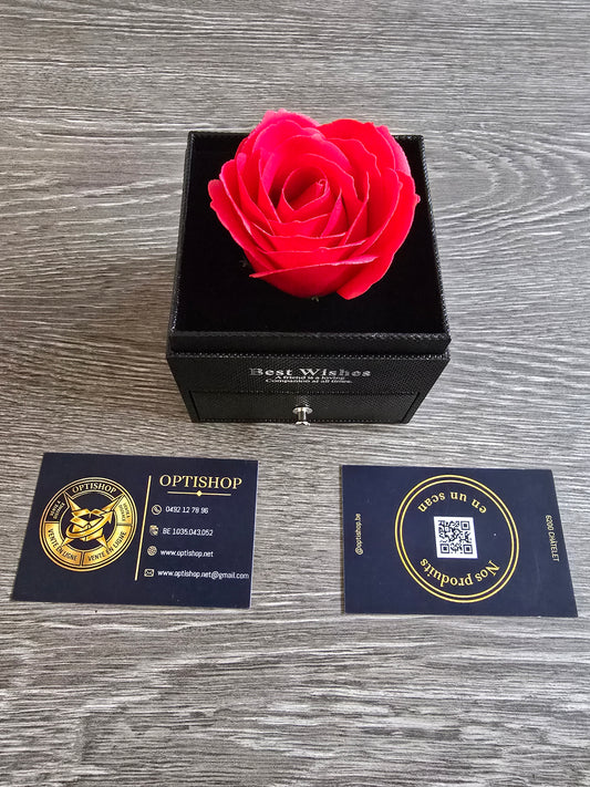 Écrin Rose Éternelle & Son Collier Cœur – Le Cadeau Parfait