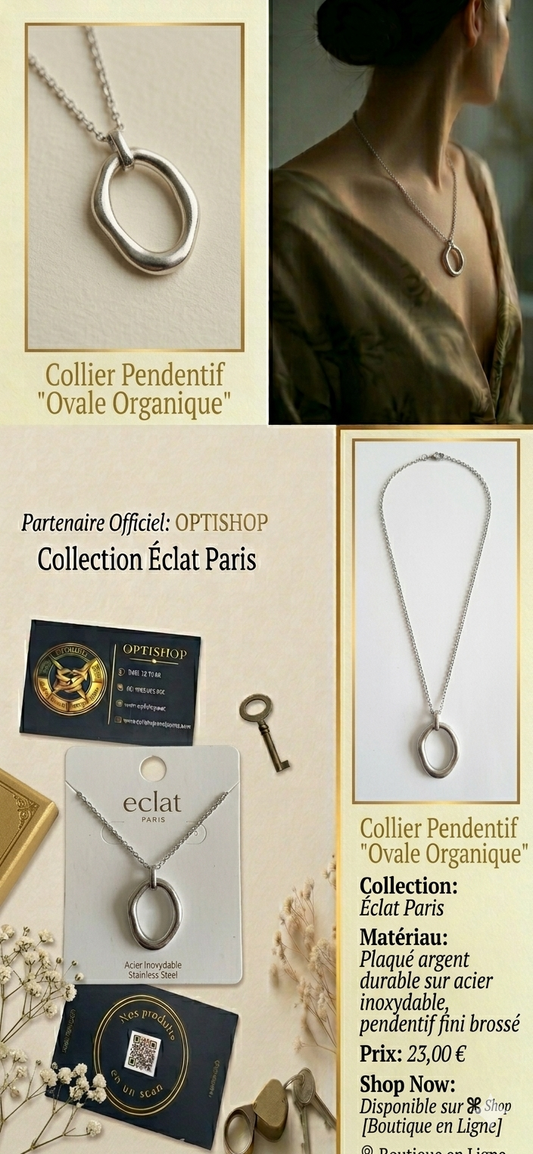 Collier Pendentif "Ovale Organique" – Éclat Paris