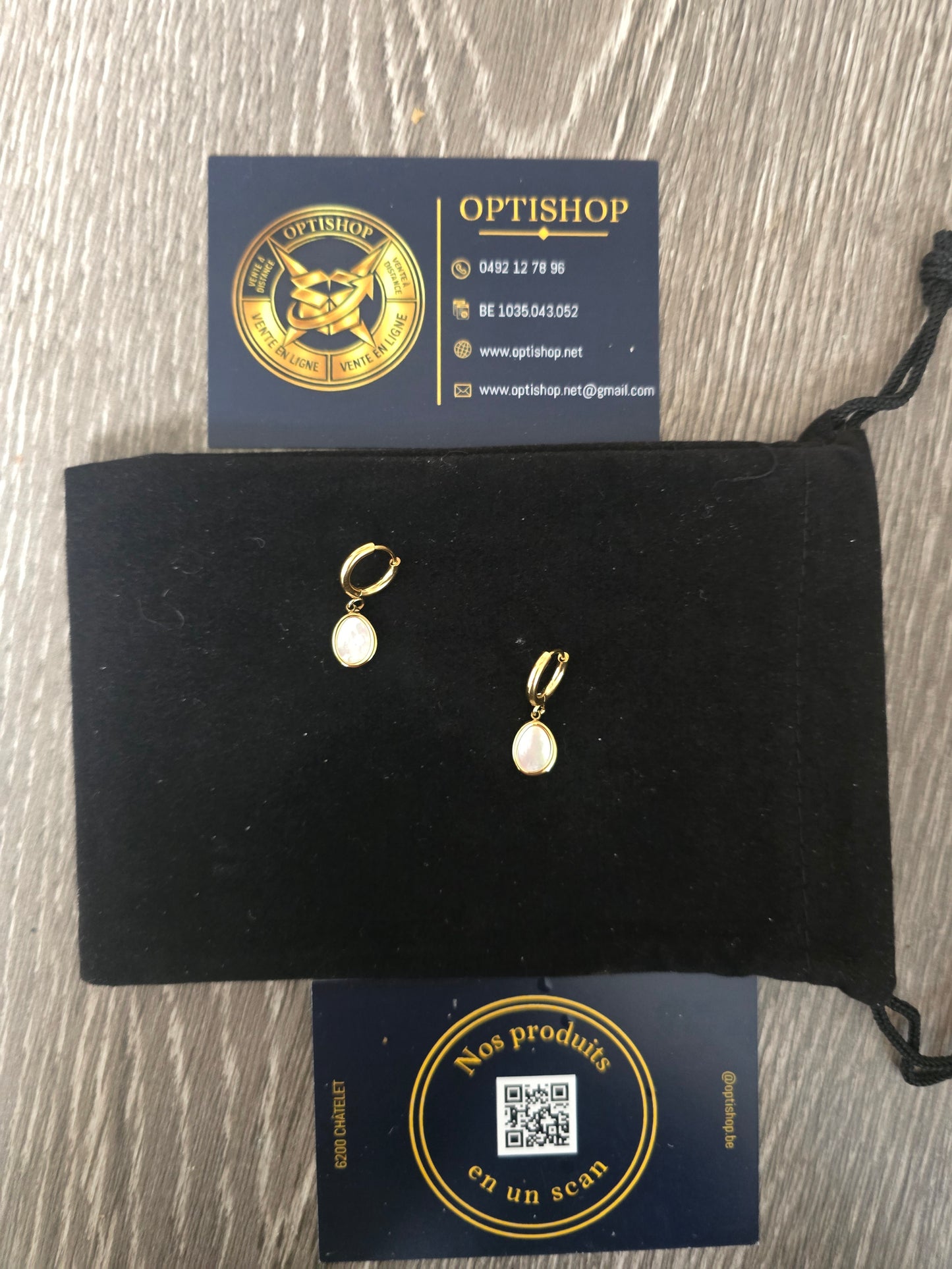 Boucles d'oreilles Mini-Créoles Ovale Nacre