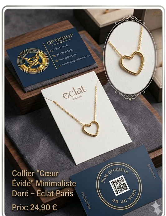 Collier "Cœur Évidé" Minimaliste – Éclat Paris