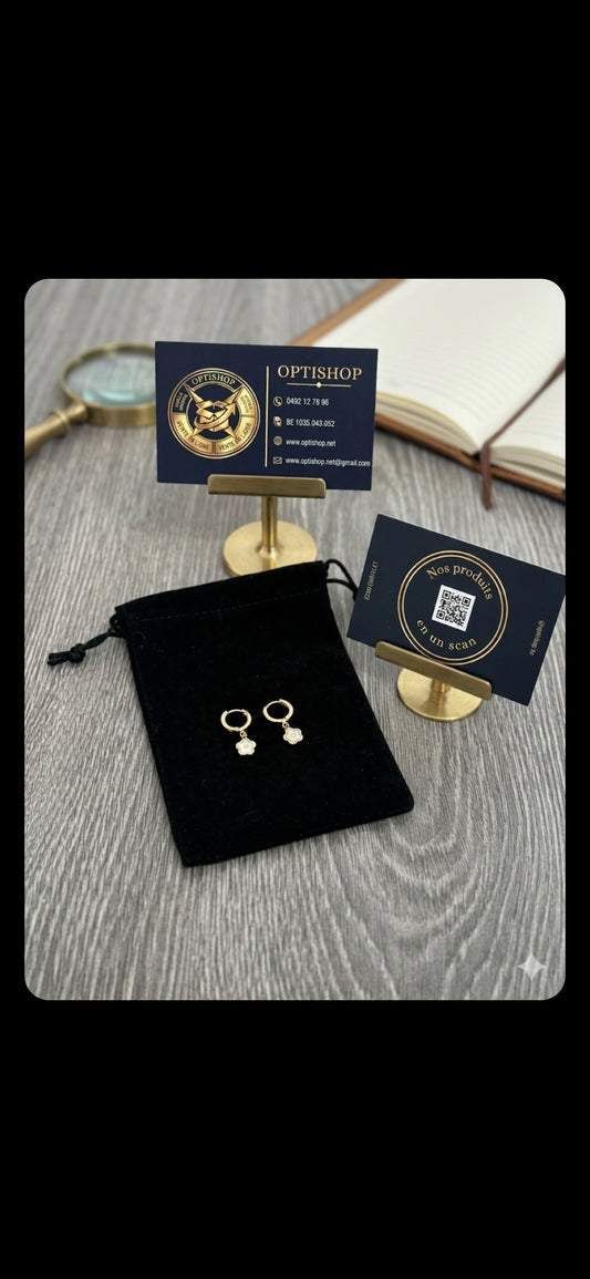 Boucles d'oreilles Mini-Créoles Fleur Dorée